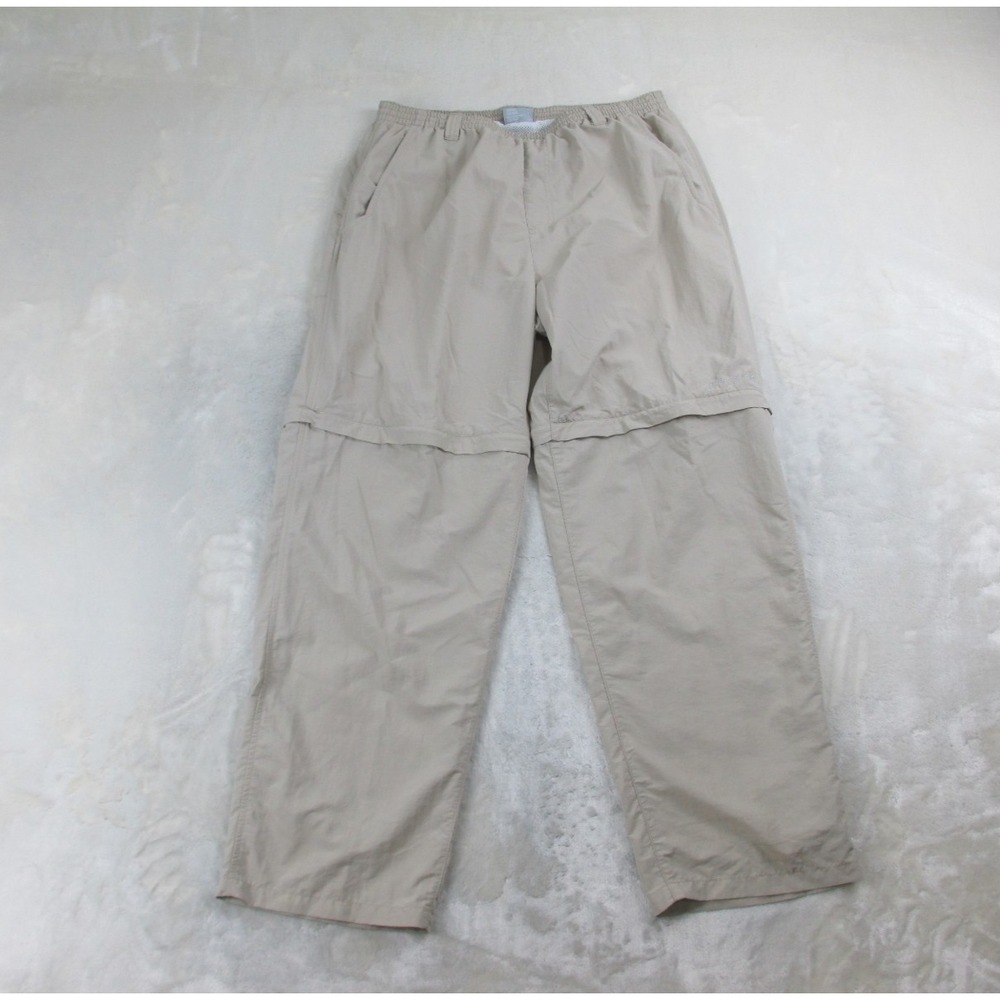 Columbia Pants Mens Large Brown Tan Cargo Hiking Zipper Shorts Convertible 30X30